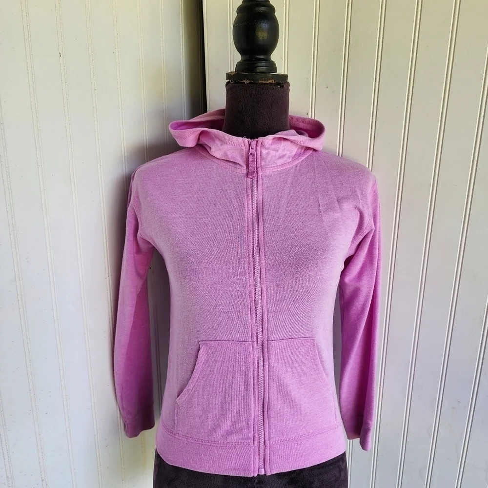 JUMPING BEANS Active Lighweight Full ZIP HOODIE GIRLS Sweatshirt PURPLE Sz 10